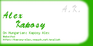 alex kaposy business card